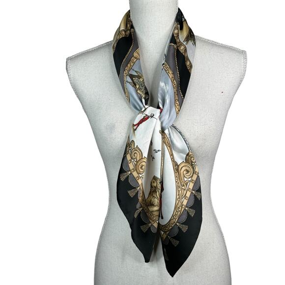 Vintage Art of the Scarf 34x34 Square Scarf from Tie Rack Ltd London Royals - Picture 11 of 15